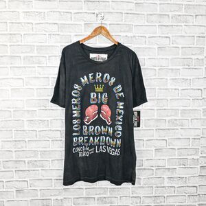 Roots of Fighting Big Brown Breakdown Tee Shirt sunfaded Black size 2XL